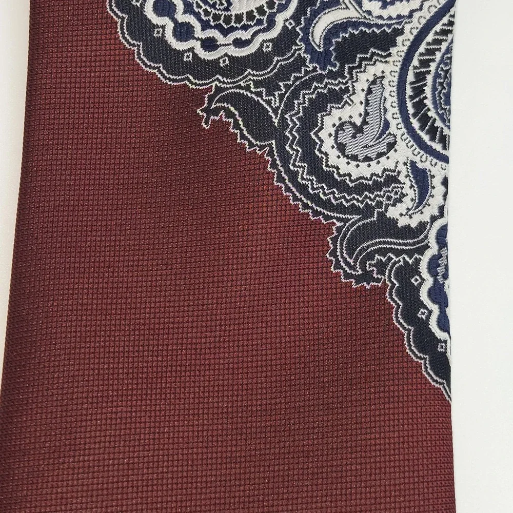 Vtg‎ 70s Mr John Beau Brummell Paisley Tie Shillito's Men's Shop Burgundy 4x57